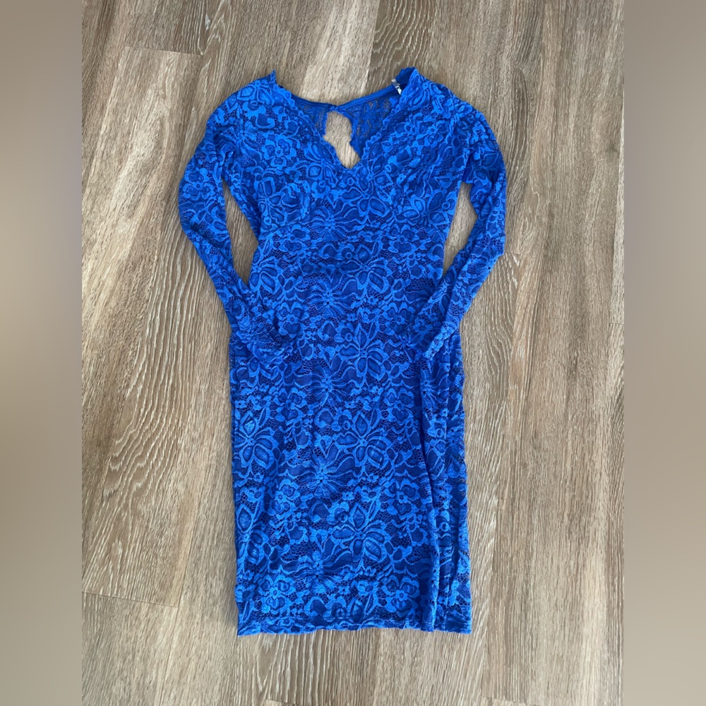 Vibrant Blue Lace Dress